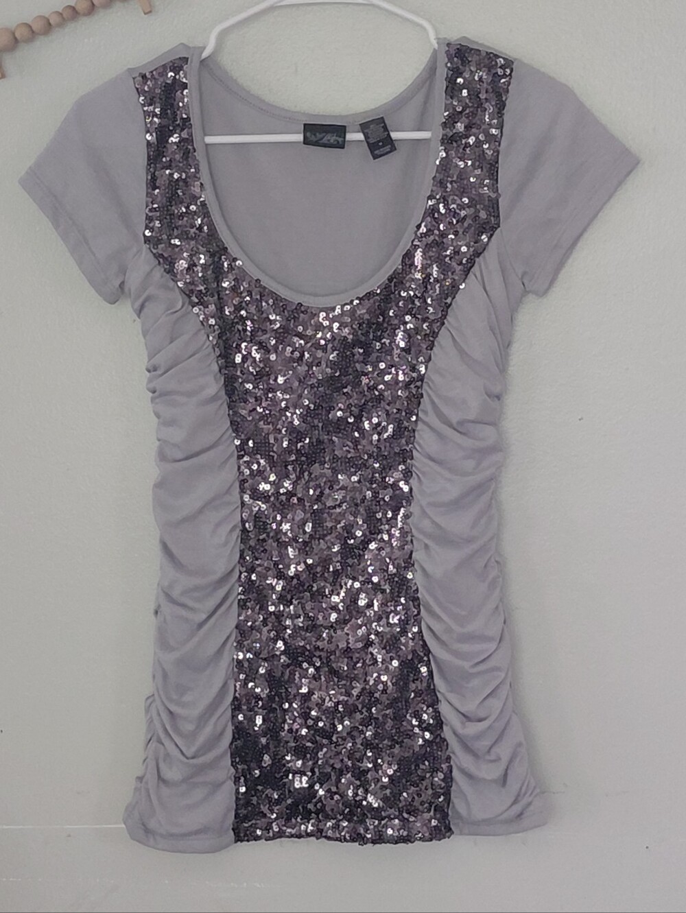 Y2K Daytrip Sequins Bling Ruched Going Out Top Size M Flawless
